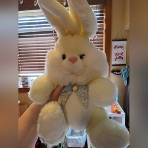 1995 Plush Yellow Bunny with Plaid Bow 🐇